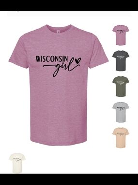 NWT - Wisconsin Girl Graphic Tee - Pink